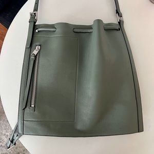 Allsaints Alpha Leather Backpack in Green